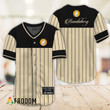 Sleek Black Vertical Striped Bundaberg Rum Baseball Jersey