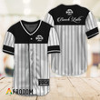 Sleek Black Vertical Striped Busch Latte Baseball Jersey