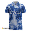 Coors Banquet Blue Tie-dye Polo Shirt