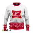 Personalized Miller High Life White Reindeer Ugly Sweater
