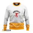 Personalized Fireball White Reindeer Ugly Sweater