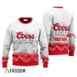 Personalized Coors Light White Reindeer Ugly Sweater