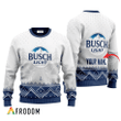 Personalized Busch Light White Reindeer Ugly Sweater
