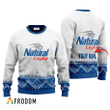 Personalized Natural Light White Reindeer Ugly Sweater