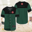 Sleek Black Vertical Striped Jameson Baseball Jersey,