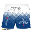Michelob Ultra White And Blue Halftone Hawaiian Shorts