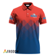 Personalized Natural Light Red And Blue Halftone Polo Shirt