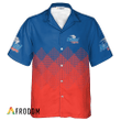 Personalized Natural Light Red And Blue Halftone Hawaiian Shirt