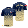 Personalized Coors Banquet Beige And Blue Halftone Baseball Jersey