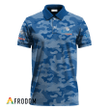 Personalized Natural Light Blue Camouflage Polo Shirt