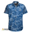 Personalized Natural Light Blue Camouflage Button Shirt