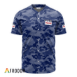 Personalized Hamm's Beer Blue Camouflage Baseball Jersey