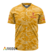 Personalized Fireball Whiskey Yellow Camouflage Baseball Jersey