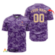 Personalized Crown Royal Purple Camouflage Baseball Jersey
