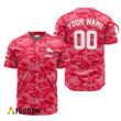 Personalized Coors Light Red Camouflage Baseball Jersey