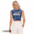 Twisted Tea Blue Camouflage Women's Sleeveless Cropped Top