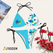 Truly Hard Seltzer Tropical Floral Bikini Set Swimsuit Beach