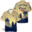 Personalized Coors Banquet Palm Tree Surfboard Hawaiian Shirt