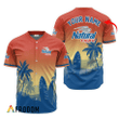 Personalized Natural Light Palm Tree Surfboard Baseball Jersey