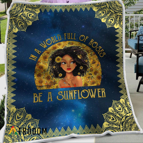 Black Girl Be A Sunflower Quilt
