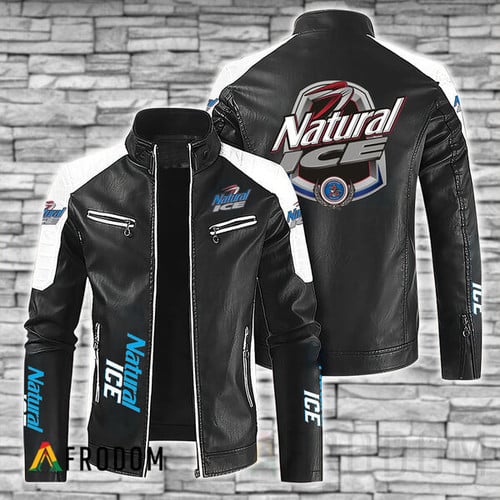 Premium Black Natural Ice Beer Leather Jacket