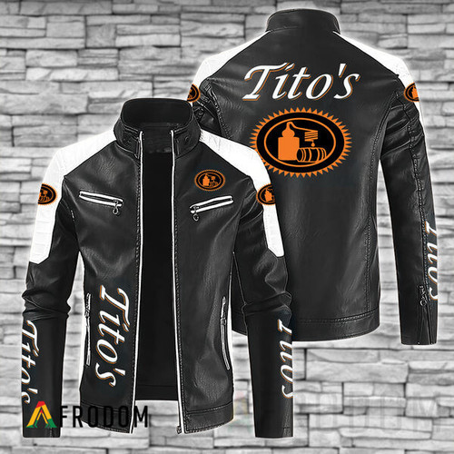 Premium Black Tito's Vodka Leather Jacket