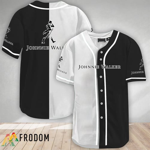 Black And White Split Johnnie Walker Baseball Jersey