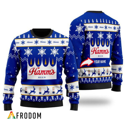 Personalized Funny Hamm's Beer Ugly Christmas Sweater