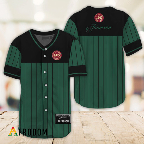 Sleek Black Vertical Striped Jameson Baseball Jersey