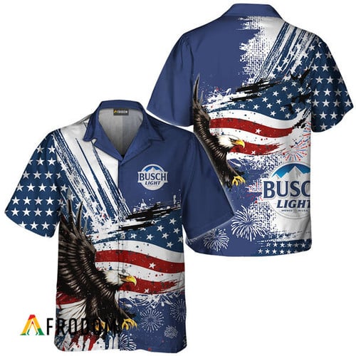 Busch Light Fourth Of July Eagle Hawaiian Shirt