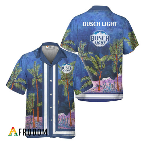 Busch Light Star Print Bermuda Hawaiian Shirt