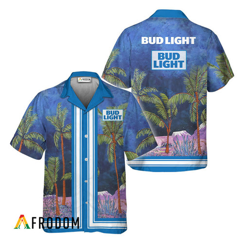 Bud Light Star Print Bermuda Hawaiian Shirt