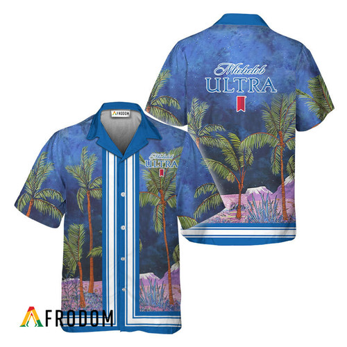 Michelob ULTRA Star Print Bermuda Hawaiian Shirt