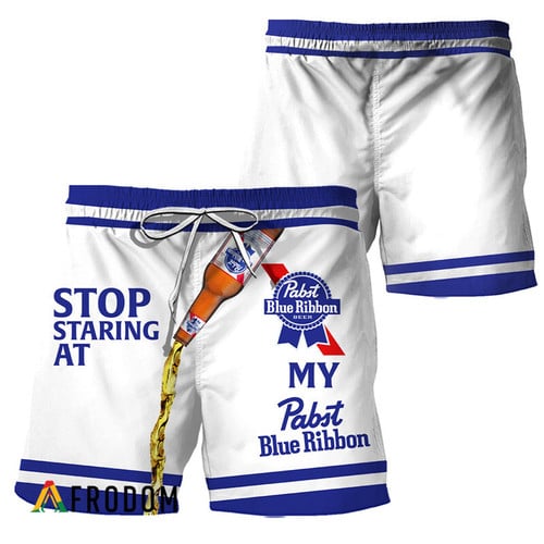 Stop Staring At My Pabst Blue Ribbon Hawaiian Shorts