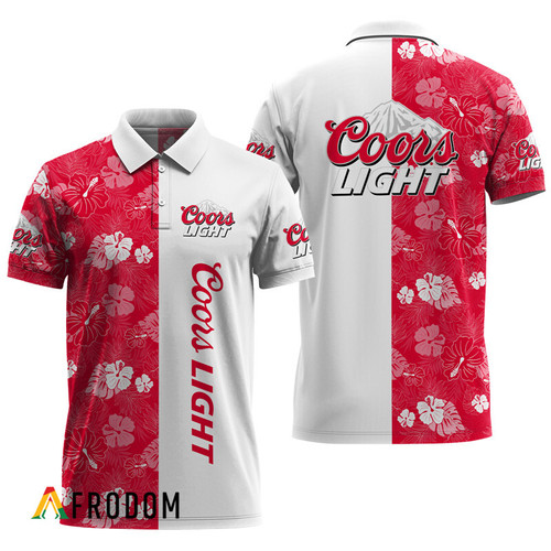 Personalized Tropical Split Coors Light Polo Shirt