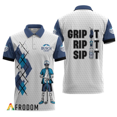 Grip It Rip It Sip It Busch Light Polo Shirt