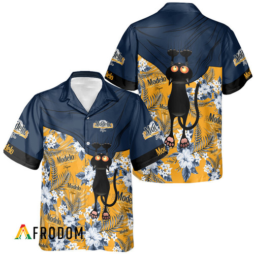 Modelo Cool Cat Tropical Hawaiian Shirt