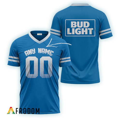 Personalized Bud Light Beer Blue Basic Football Jersey
