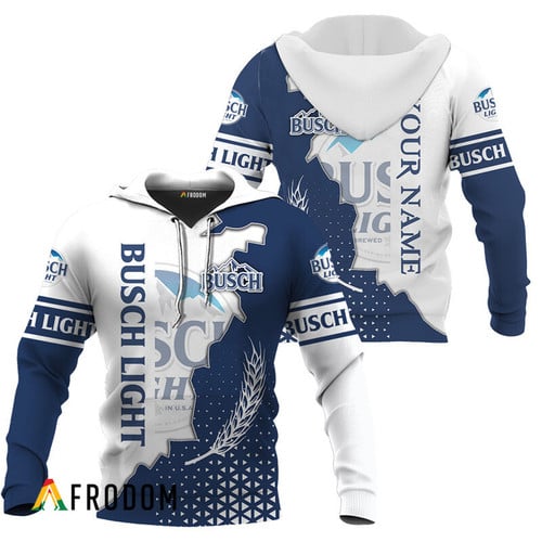 Personalized Busch Light White And Blue Cracking Hoodie & Zip Hoodie