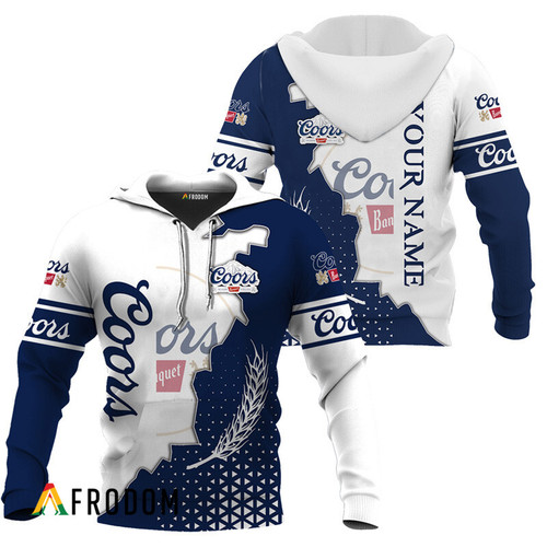 Personalized Coors Banquet White And Blue Cracking Hoodie & Zip Hoodie