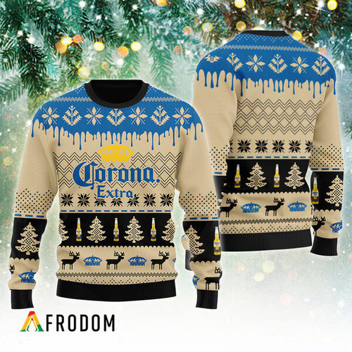 Chevron Pattern Corona Extra Christmas Ugly Sweater
