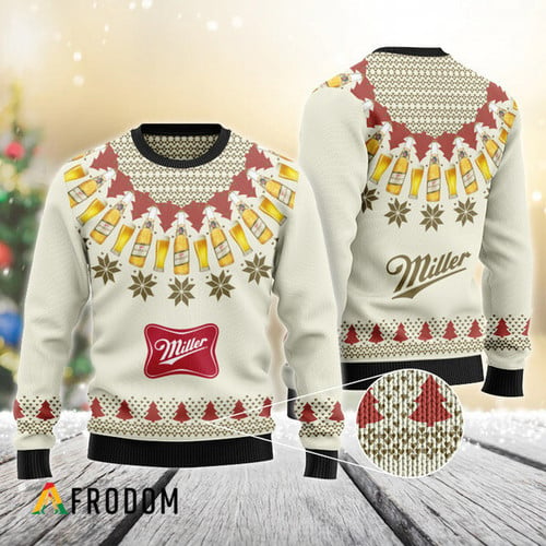Miller High Life Heart Pattern Fair Isle Ugly Sweater