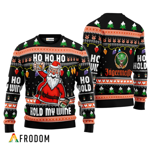 Jagermeister Black Hold My Wine Ugly Sweater