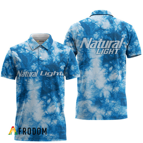 Natural Light Blue Tie-dye Polo Shirt