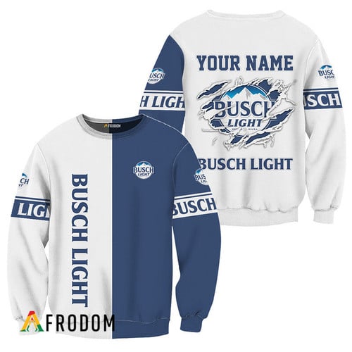 Personalized White and Blue Busch Light Claw Sweatshirt