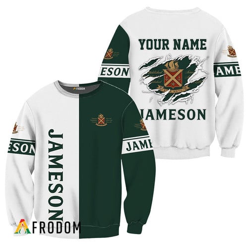 Personalized White and Green Jameson Claw Sweatshirt