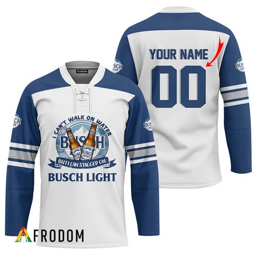 Personalized I Can Stagger On Busch Light Hockey Jersey