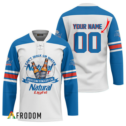Personalized I Can Stagger On Natural Light Hockey Jersey