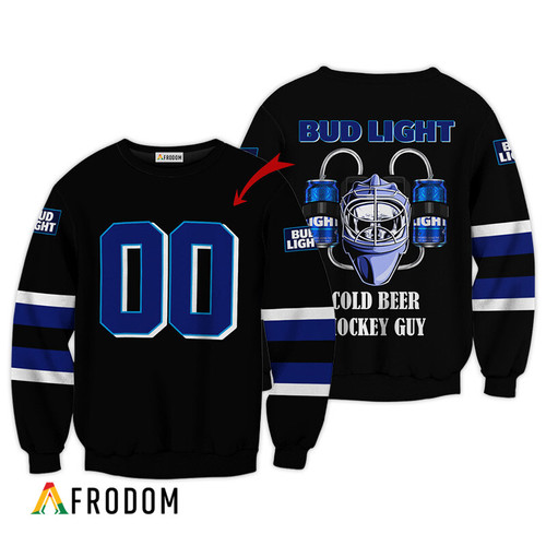 Personalized Cold Bud Light Hockey Guy Sweatshirt