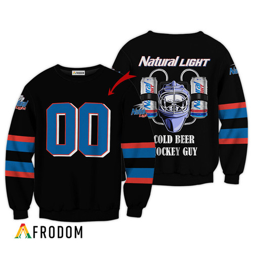 Personalized Cold Natural Light Hockey Guy Sweatshirt